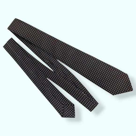 Vintage Henry Morgan 40s/50s Thin B&W Polka Dot Tie - Picture 2 of 3